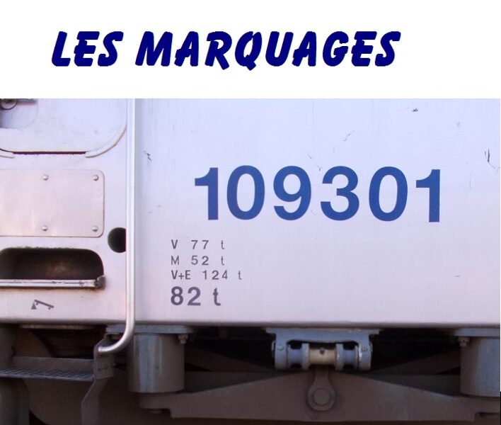 Les marquages matériels roulants